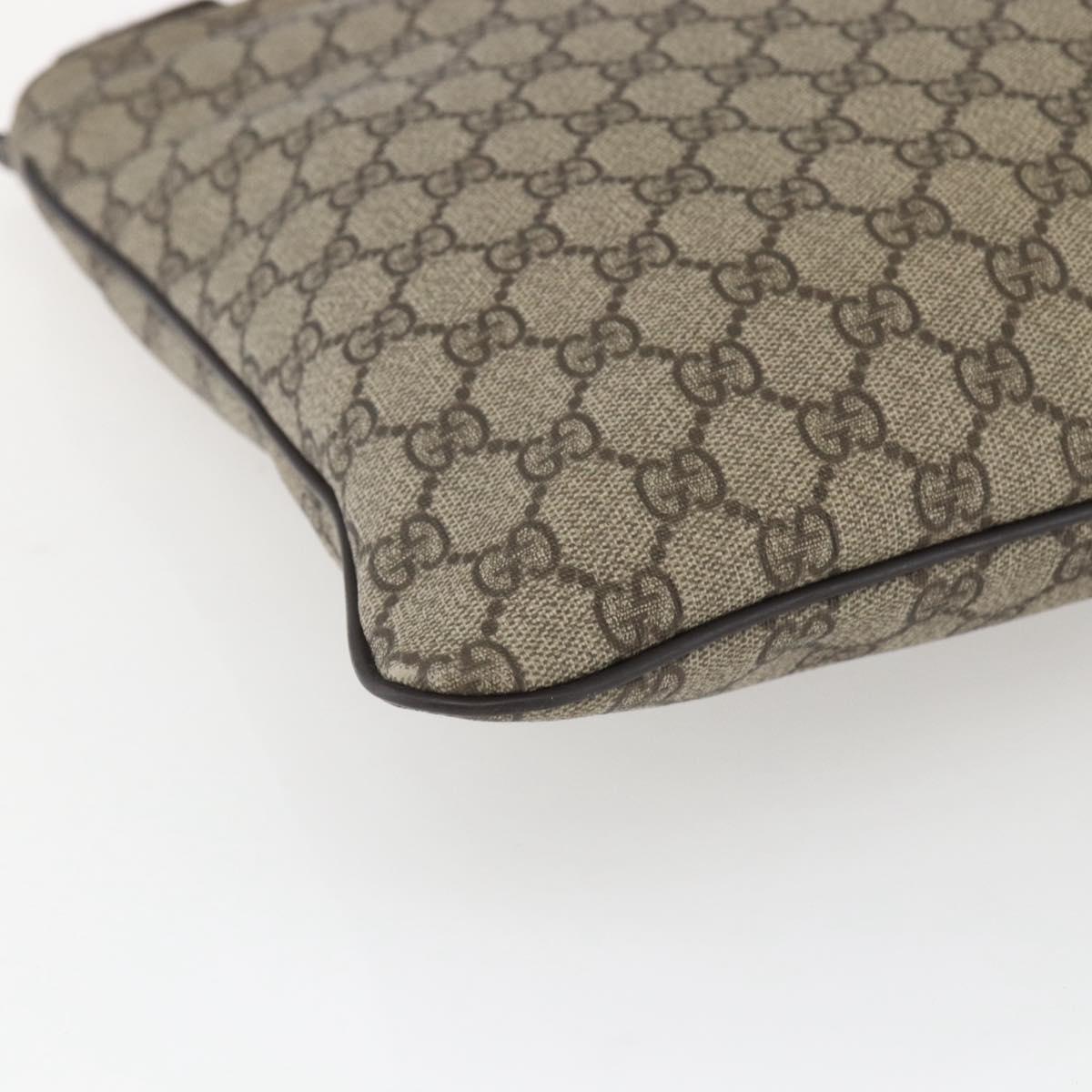 GUCCI GG Supreme Shoulder Bag PVC Beige Gold 201446 Auth 166741