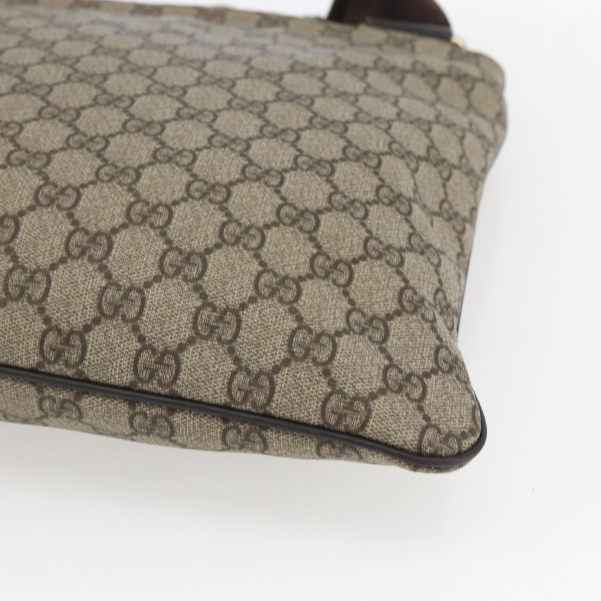 GUCCI GG Supreme Shoulder Bag PVC Beige Gold 201446 Auth 166741