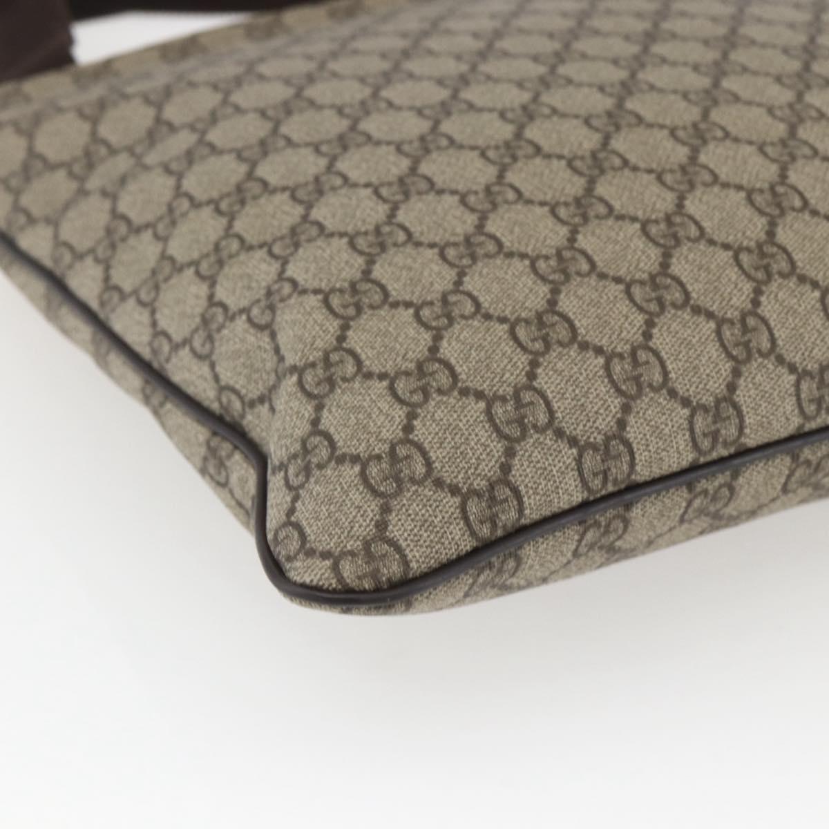 GUCCI GG Supreme Shoulder Bag PVC Beige Gold 201446 Auth 166741