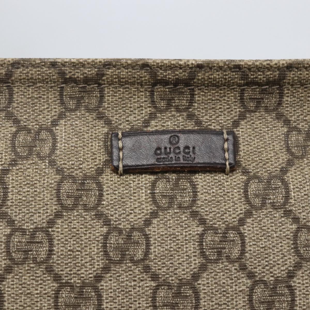 GUCCI GG Supreme Shoulder Bag PVC Beige Gold 201446 Auth 166741