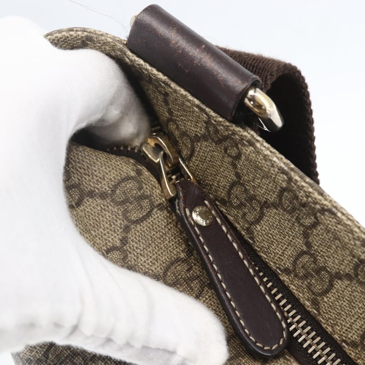 GUCCI GG Supreme Shoulder Bag PVC Beige Gold 201446 Auth 166741