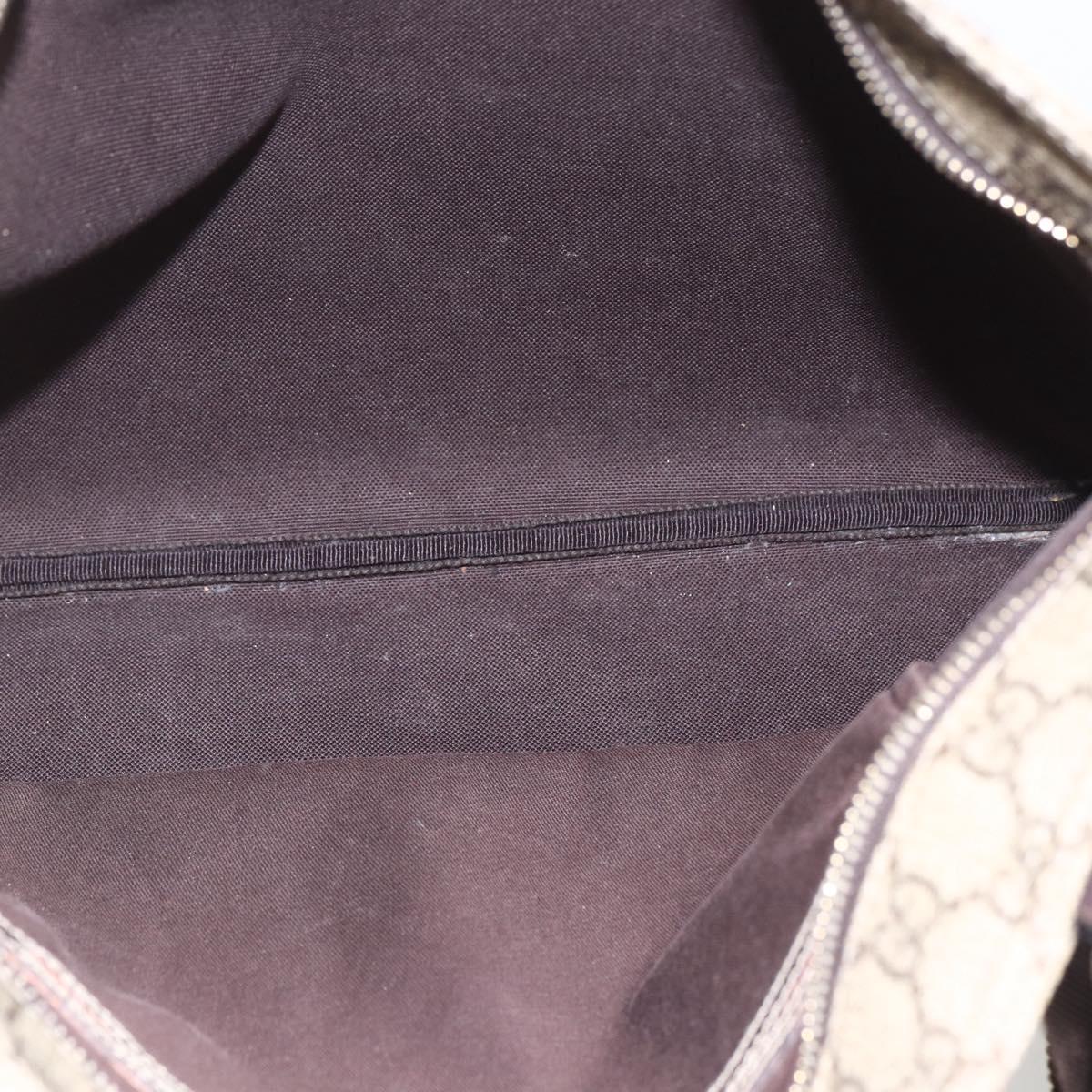 GUCCI GG Supreme Shoulder Bag PVC Beige Gold 201446 Auth 166741