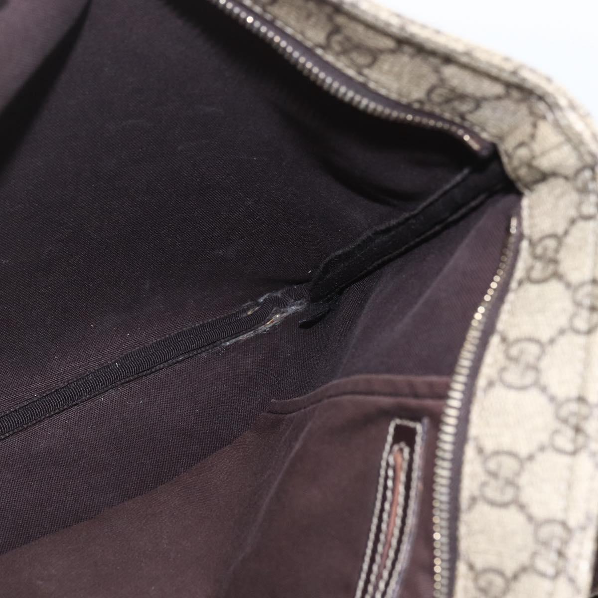 GUCCI GG Supreme Shoulder Bag PVC Beige Gold 201446 Auth 166741