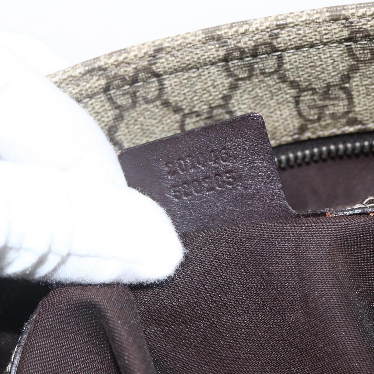 GUCCI GG Supreme Shoulder Bag PVC Beige Gold 201446 Auth 166741