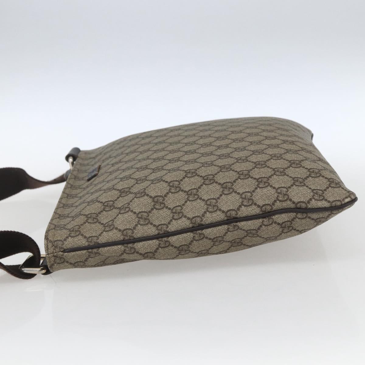 GUCCI GG Supreme Shoulder Bag PVC Beige Gold 201446 Auth 166741