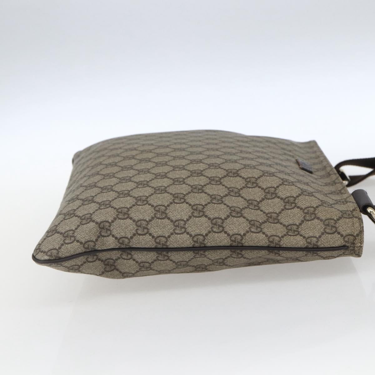 GUCCI GG Supreme Shoulder Bag PVC Beige Gold 201446 Auth 166741