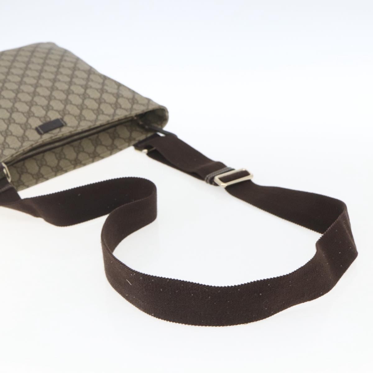 GUCCI GG Supreme Shoulder Bag PVC Beige Gold 201446 Auth 166741