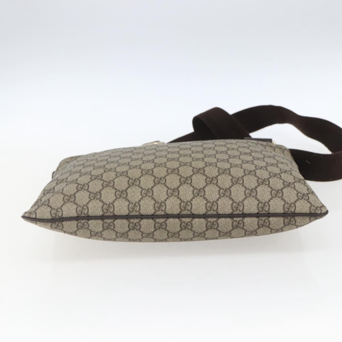 GUCCI GG Supreme Shoulder Bag PVC Beige Gold 201446 Auth 166741