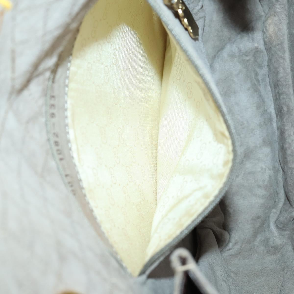 GUCCI Chain Shoulder Bag Leather Brown Gold Auth 166746