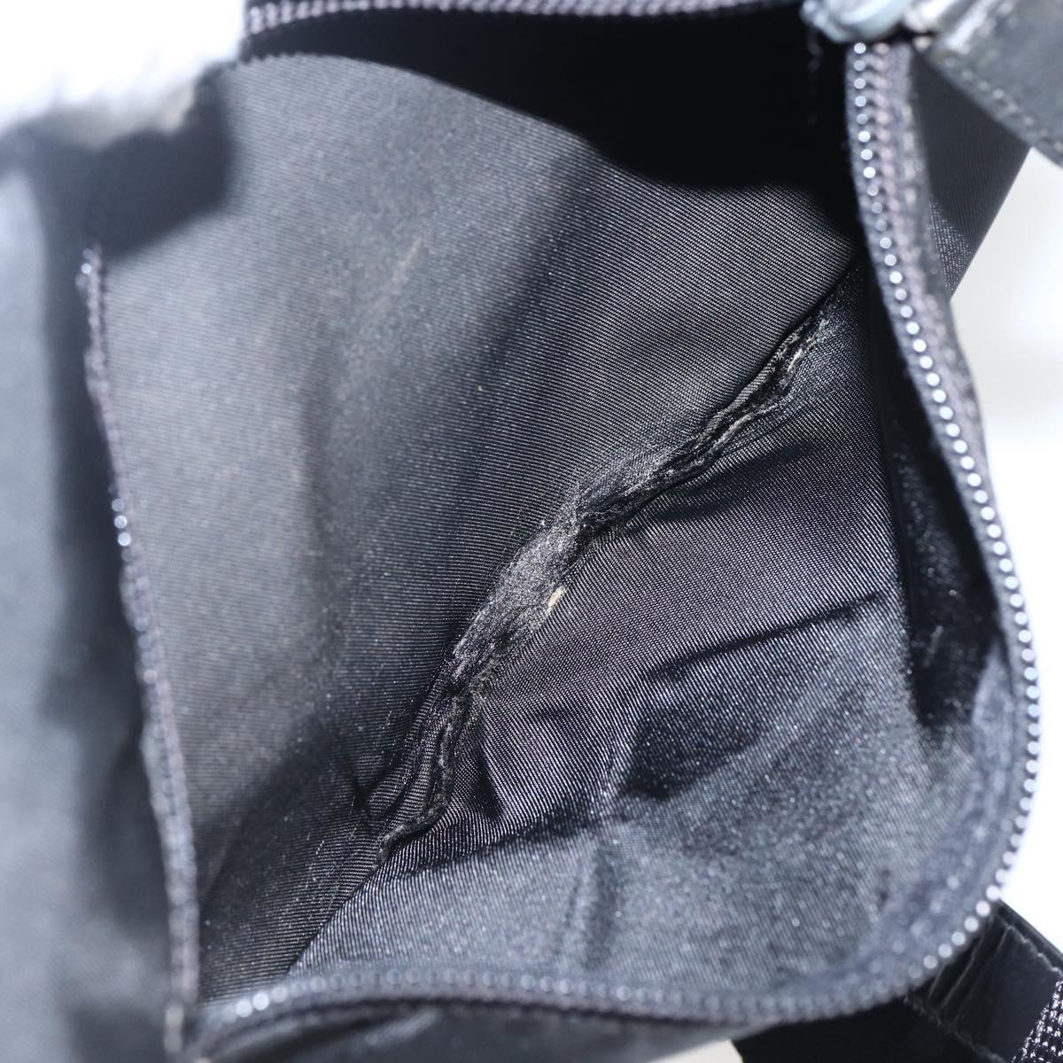 PRADA Shoulder Bag Nylon Black Silver Auth 166748