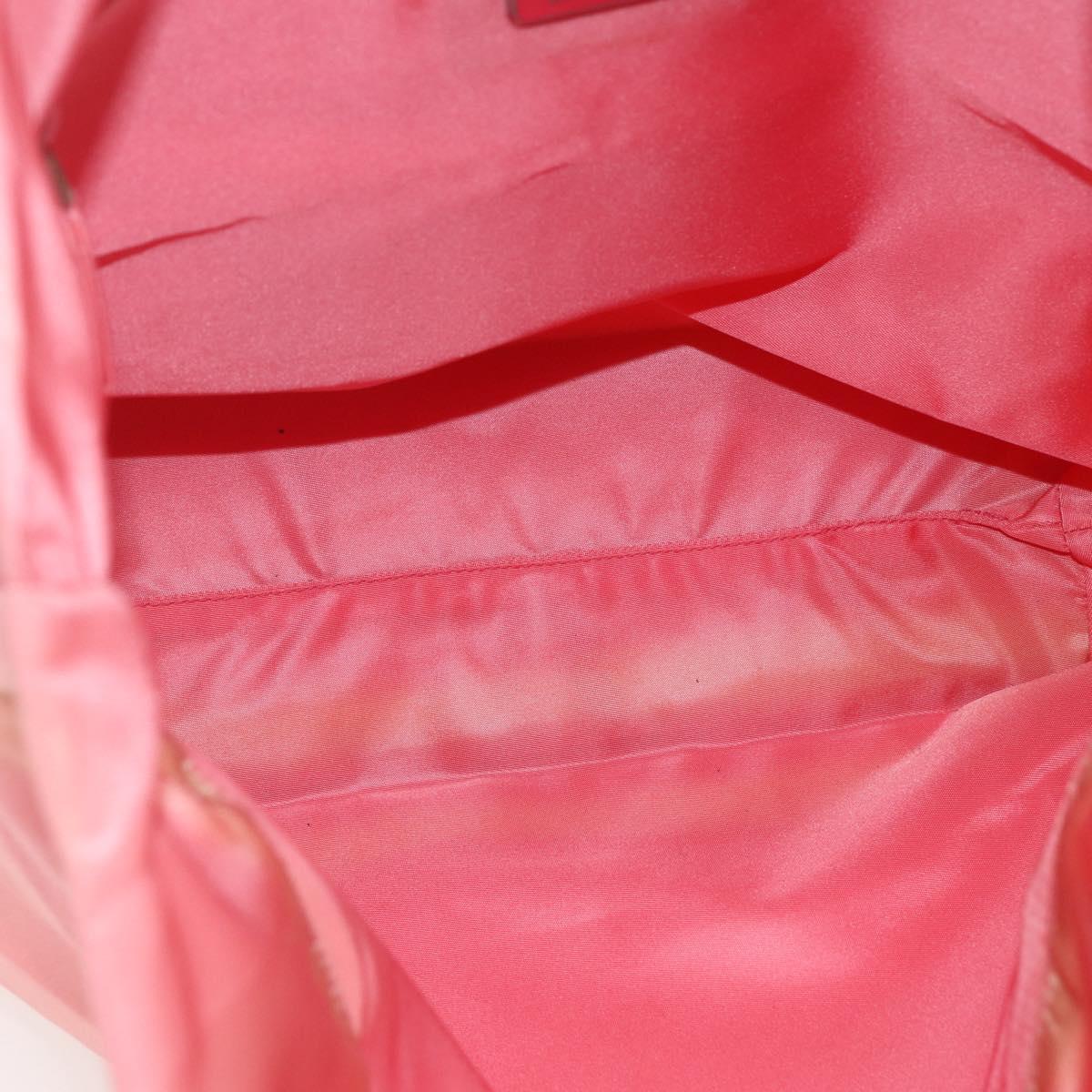 PRADA Tote Bag Nylon Pink Silver Auth 166750