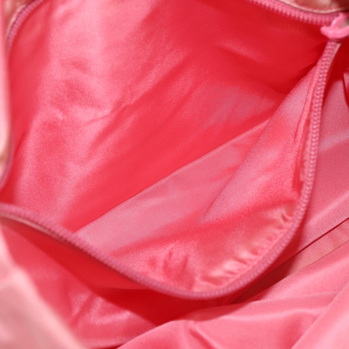 PRADA Tote Bag Nylon Pink Silver Auth 166750