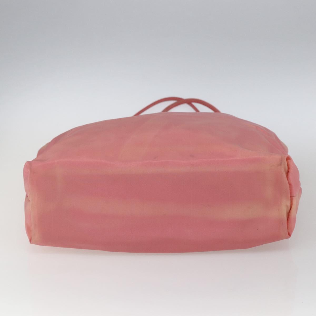 PRADA Tote Bag Nylon Pink Silver Auth 166750