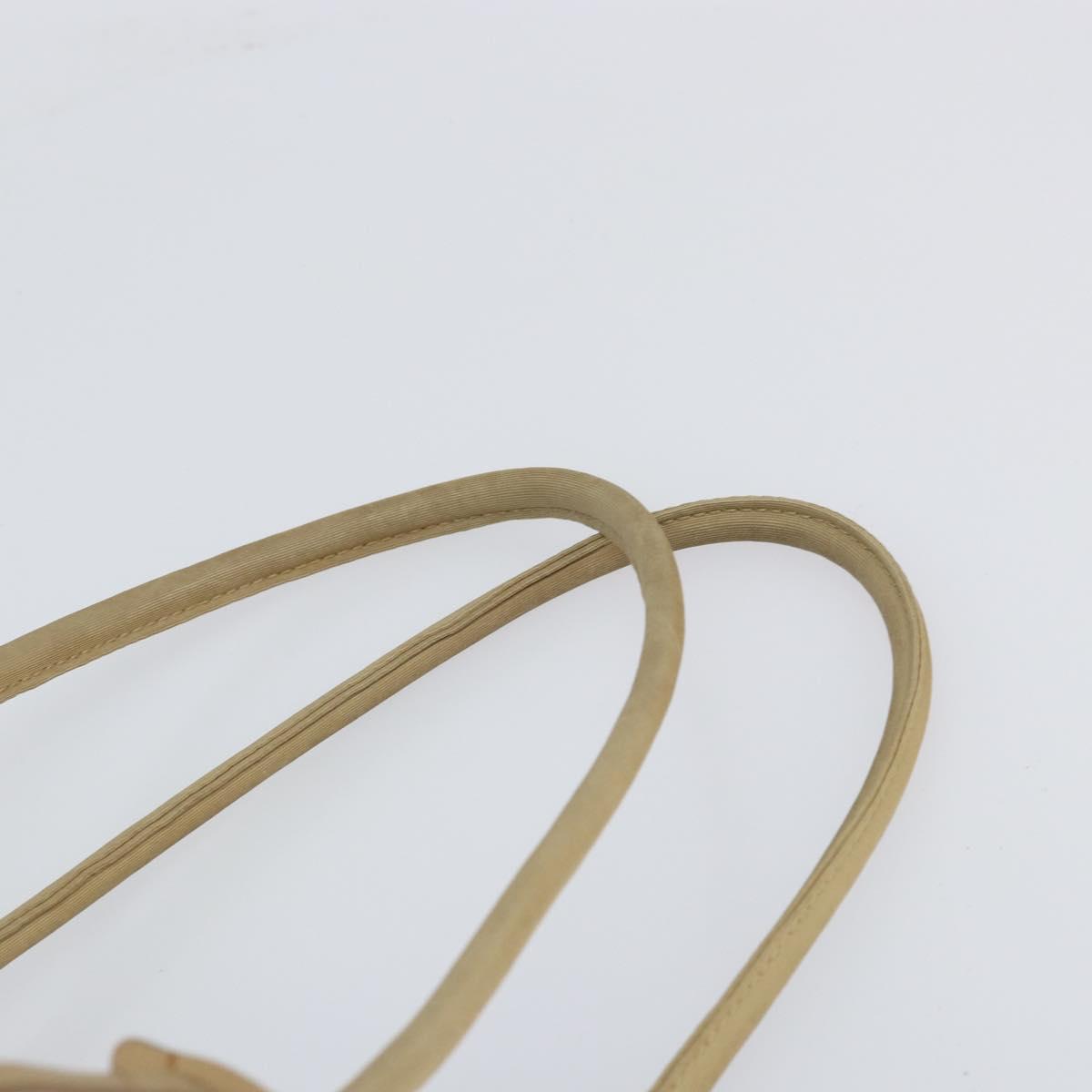 PRADA Hand Bag Nylon Beige Silver Auth 166752