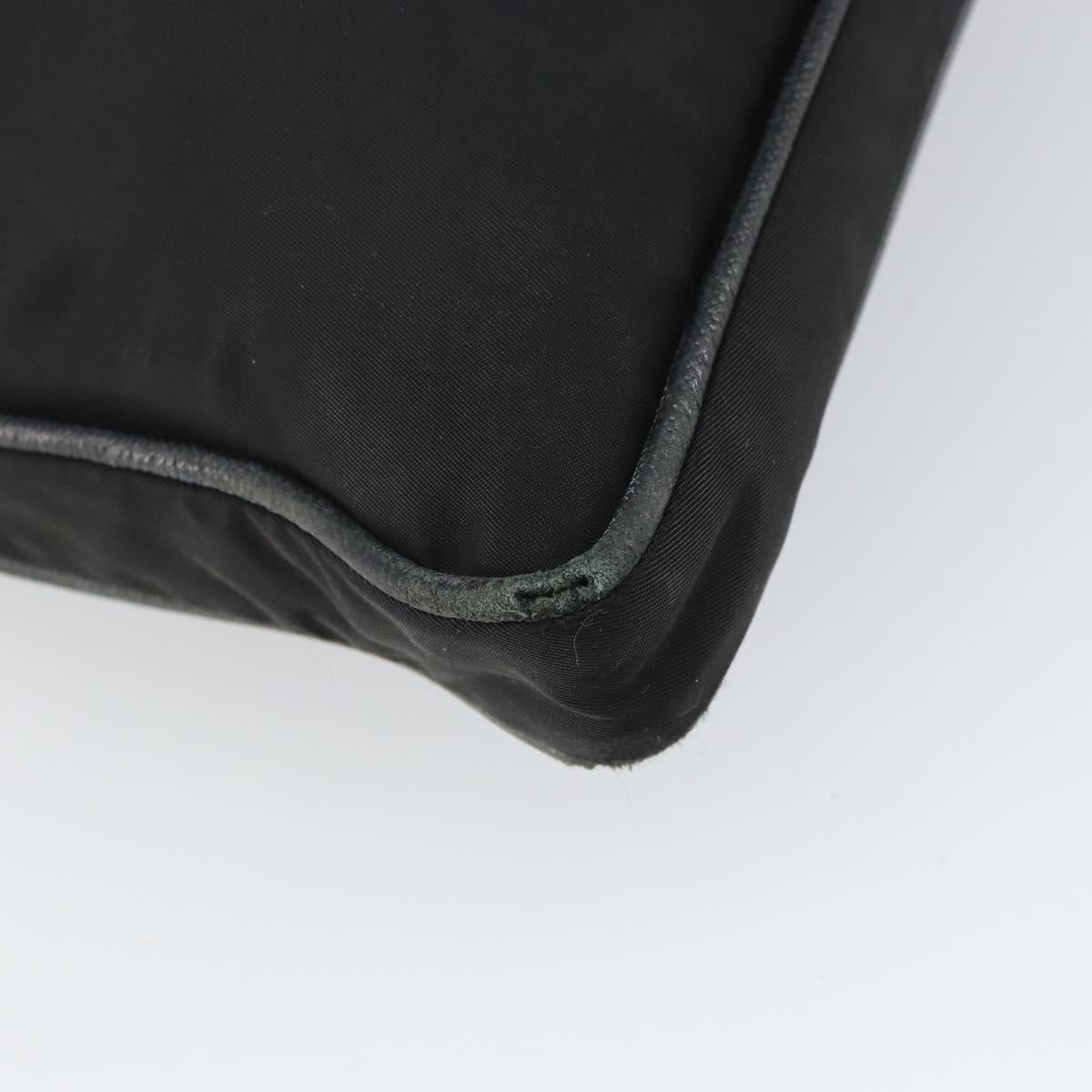 PRADA Shoulder Bag Nylon Black Silver Auth 166754