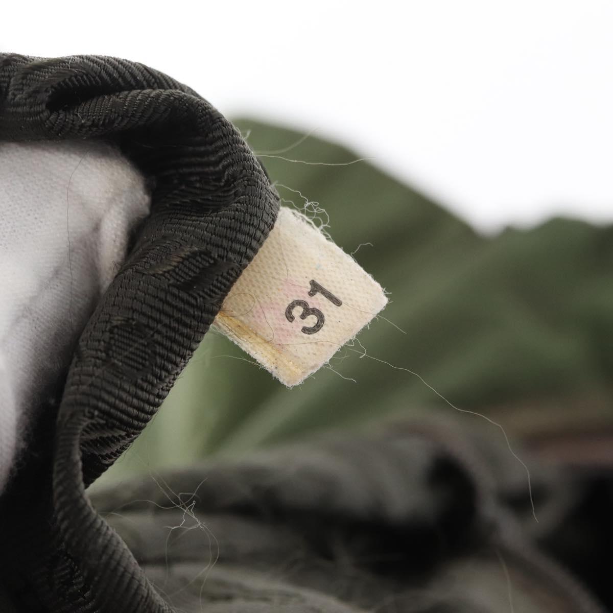 PRADA Shoulder Bag Nylon Khaki Silver Auth 166755