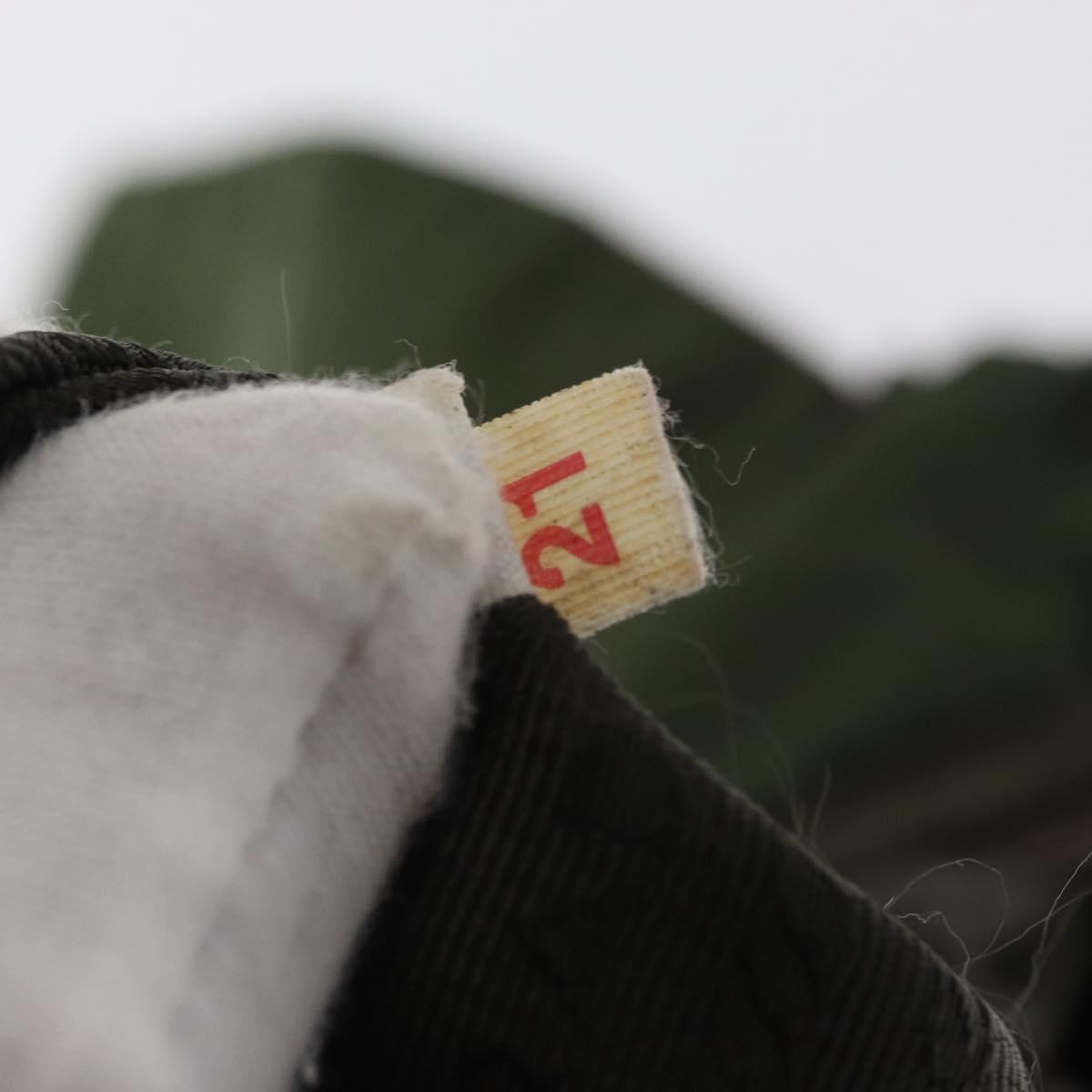 PRADA Shoulder Bag Nylon Khaki Silver Auth 166755