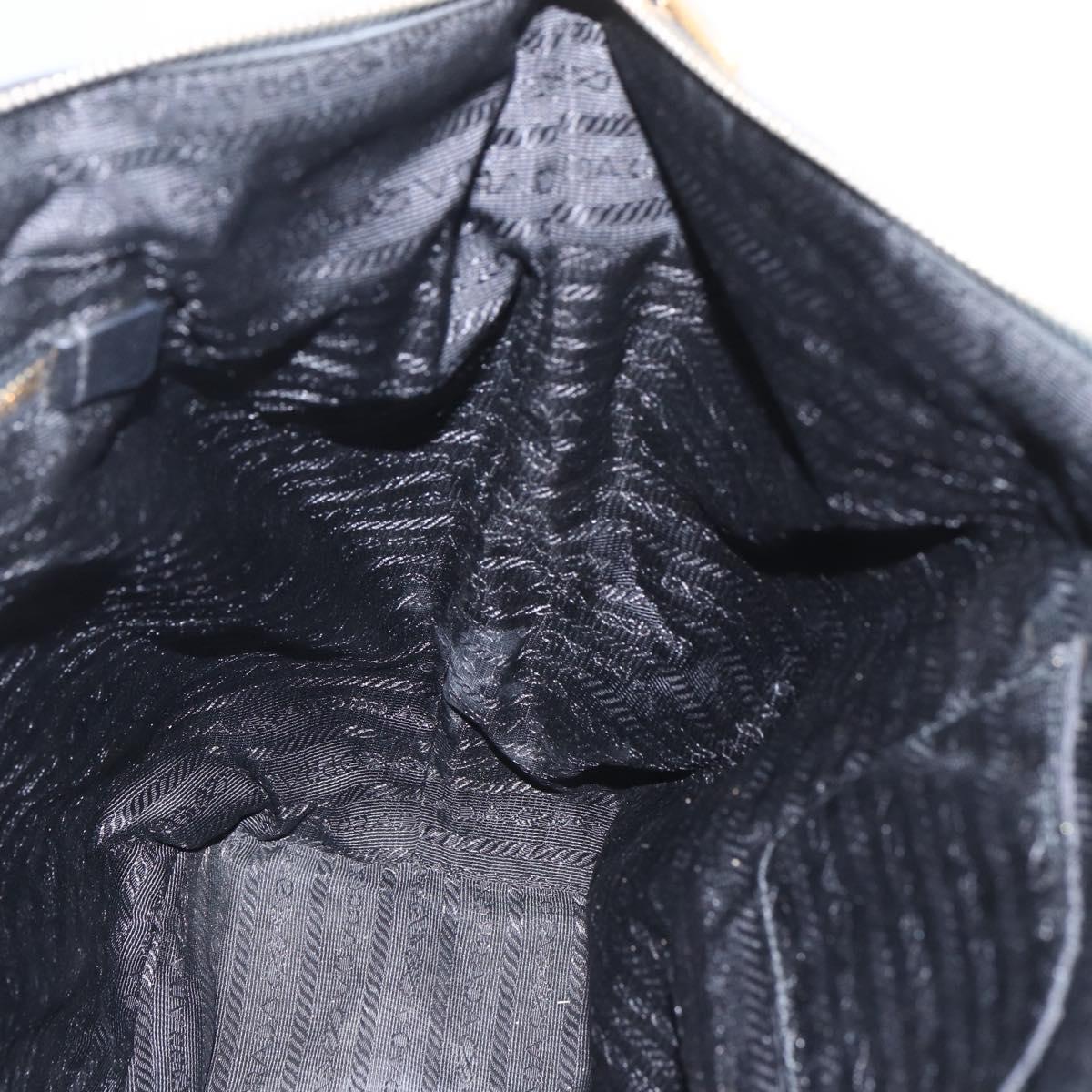PRADA Tote Bag Nylon Black Gold Auth 166756