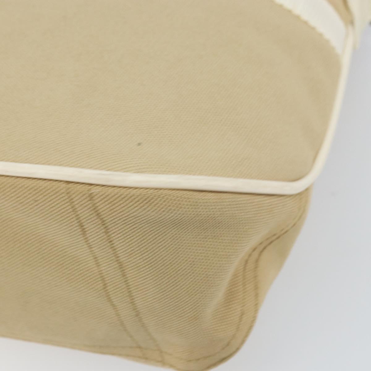 PRADA Sports Shoulder Bag Canvas Beige Silver Auth 166757