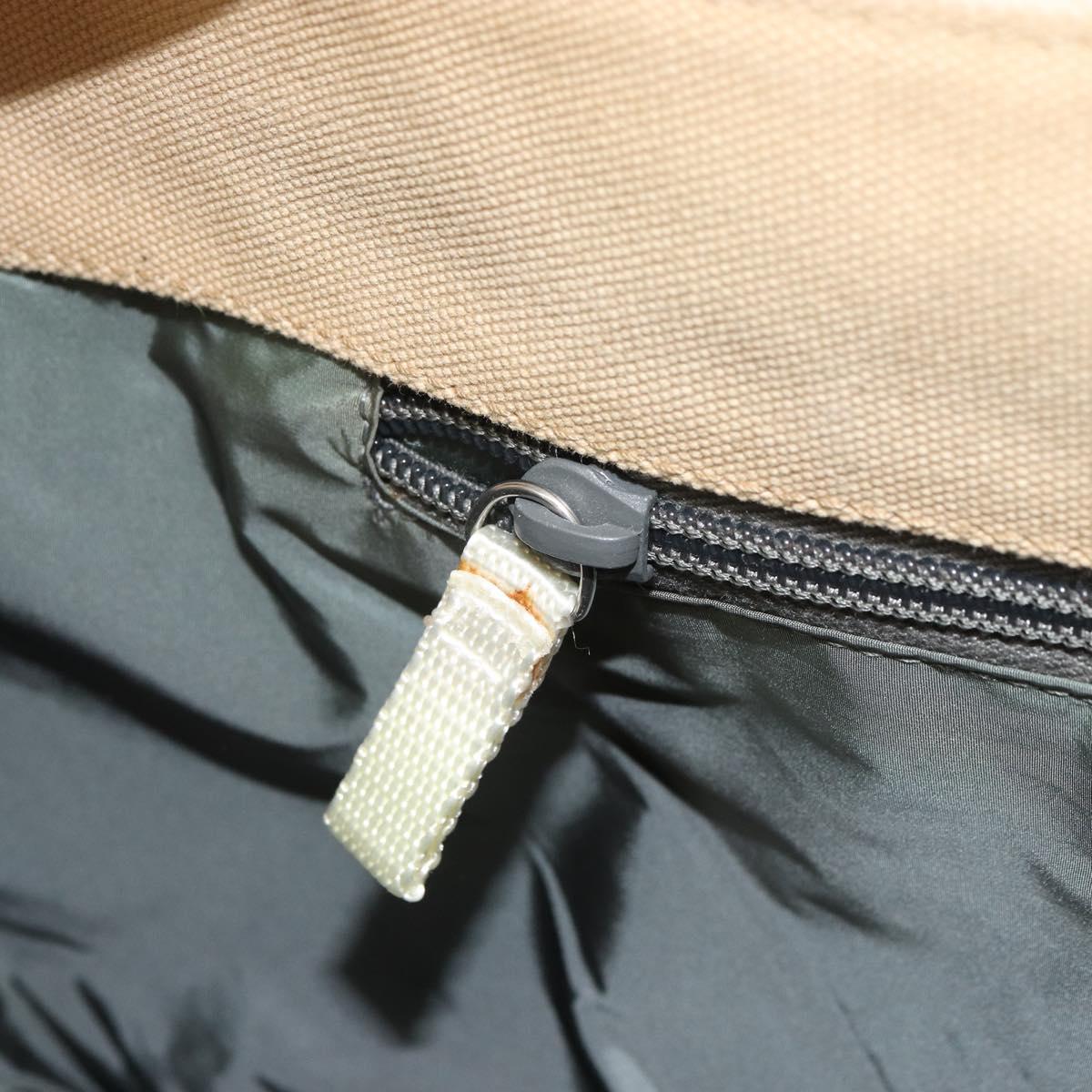 PRADA Sports Shoulder Bag Canvas Beige Silver Auth 166757