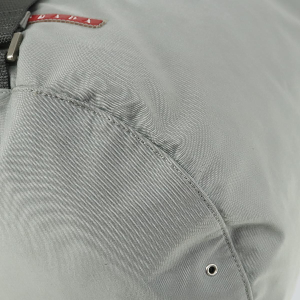 PRADA Sports Shoulder Bag Canvas Gray Silver Auth 166758