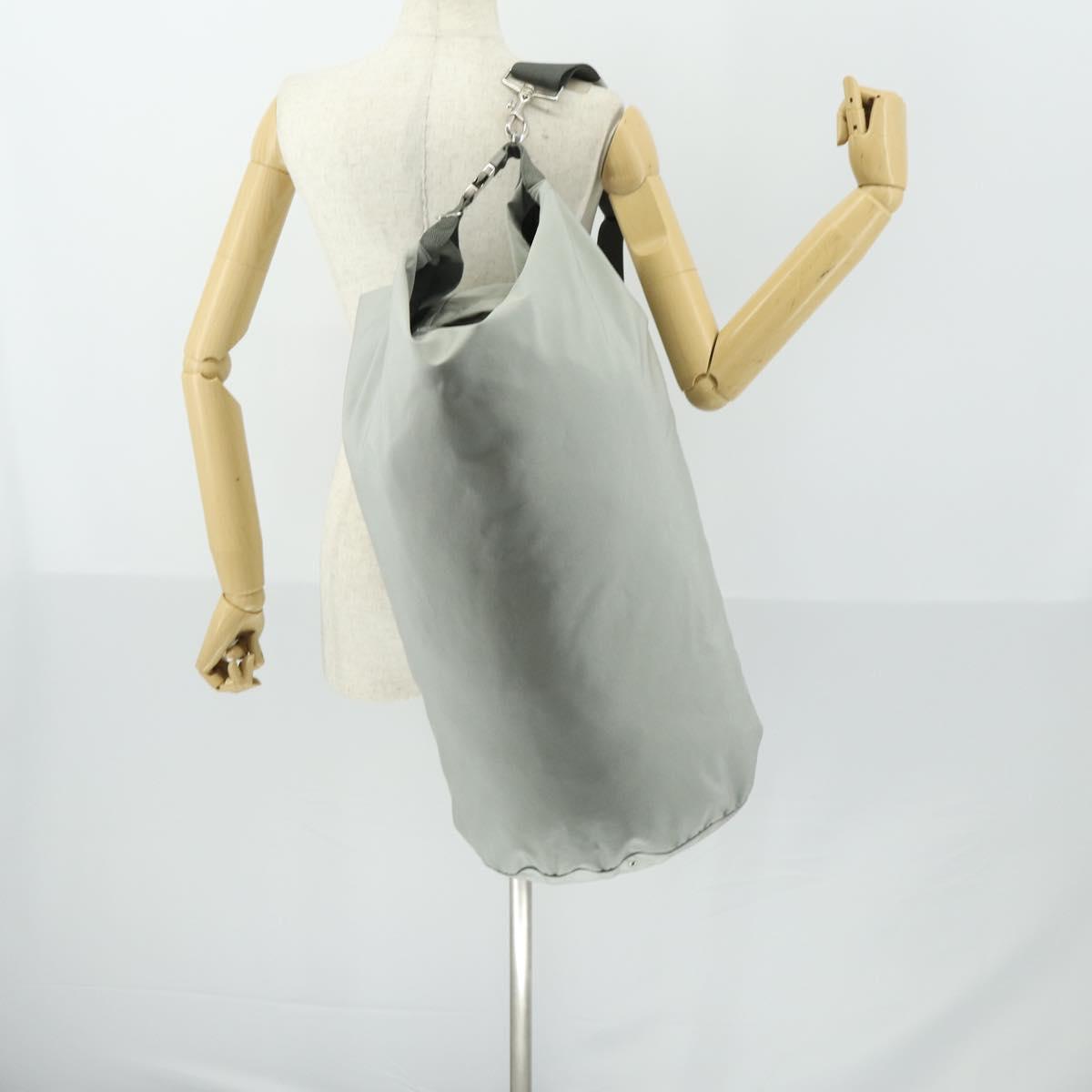 PRADA Sports Shoulder Bag Canvas Gray Silver Auth 166758