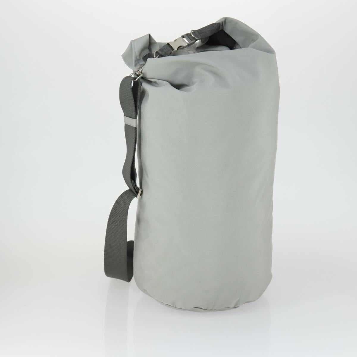 PRADA Sports Shoulder Bag Canvas Gray Silver Auth 166758