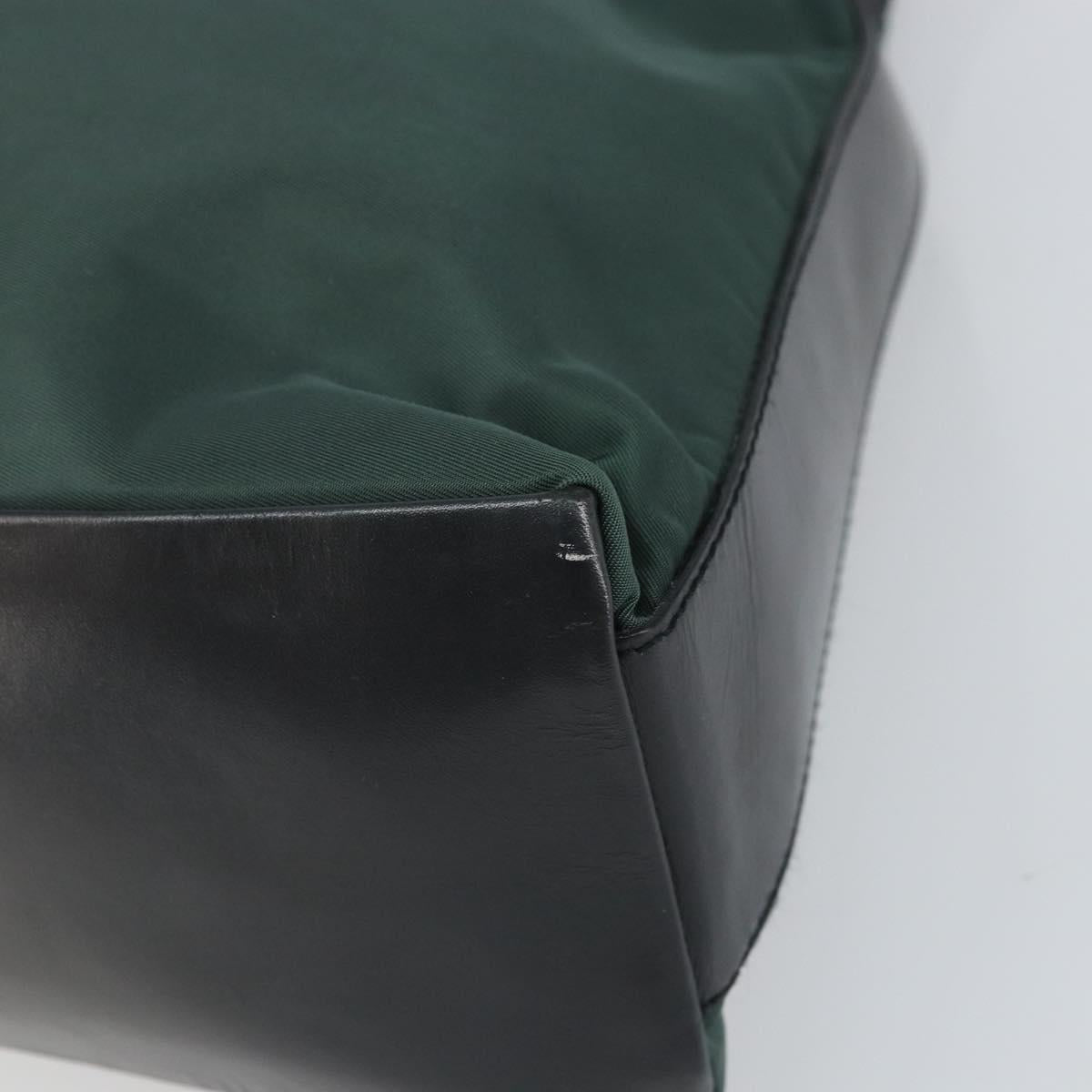 PRADA Shoulder Bag Nylon Khaki Silver Auth 166760