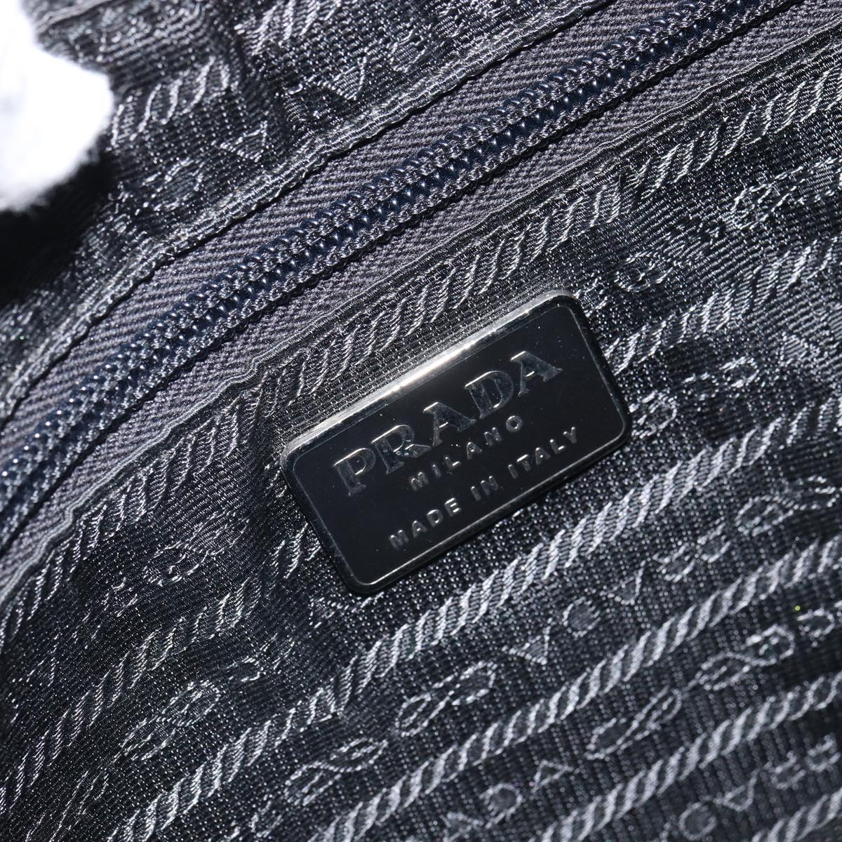 PRADA Shoulder Bag Nylon Khaki Silver Auth 166760