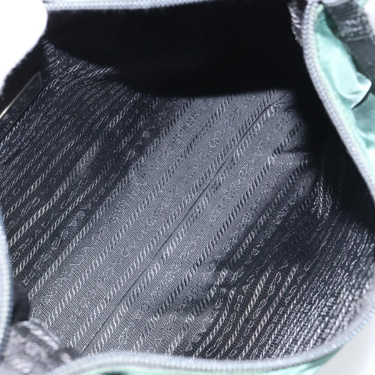 PRADA Shoulder Bag Nylon Khaki Silver Auth 166760