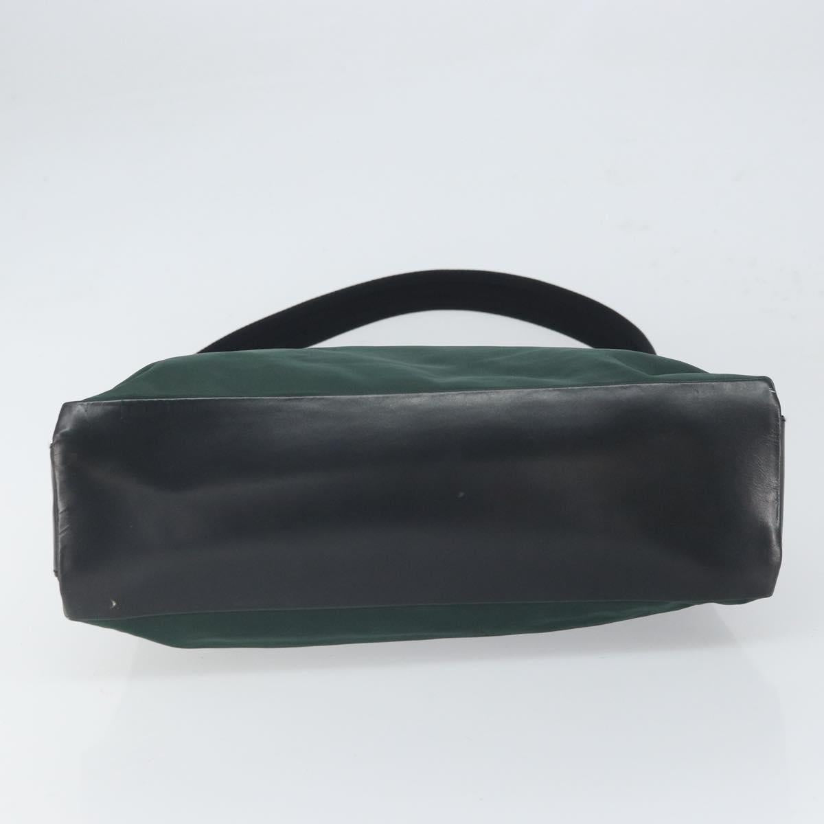 PRADA Shoulder Bag Nylon Khaki Silver Auth 166760