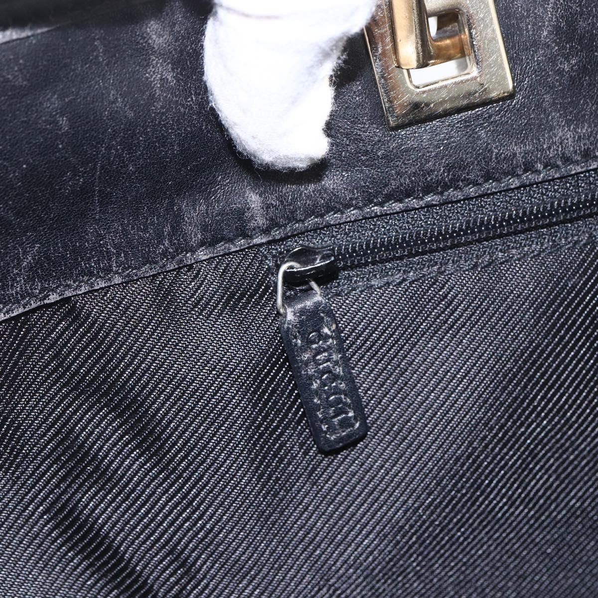 GUCCI GG Canvas Tote Bag Black Gold 002 1098 1705 Auth 166765