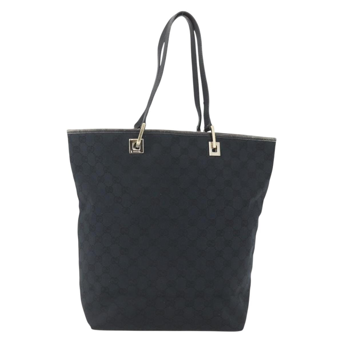 GUCCI GG Canvas Tote Bag Black Gold 002 1098 1705 Auth 166765