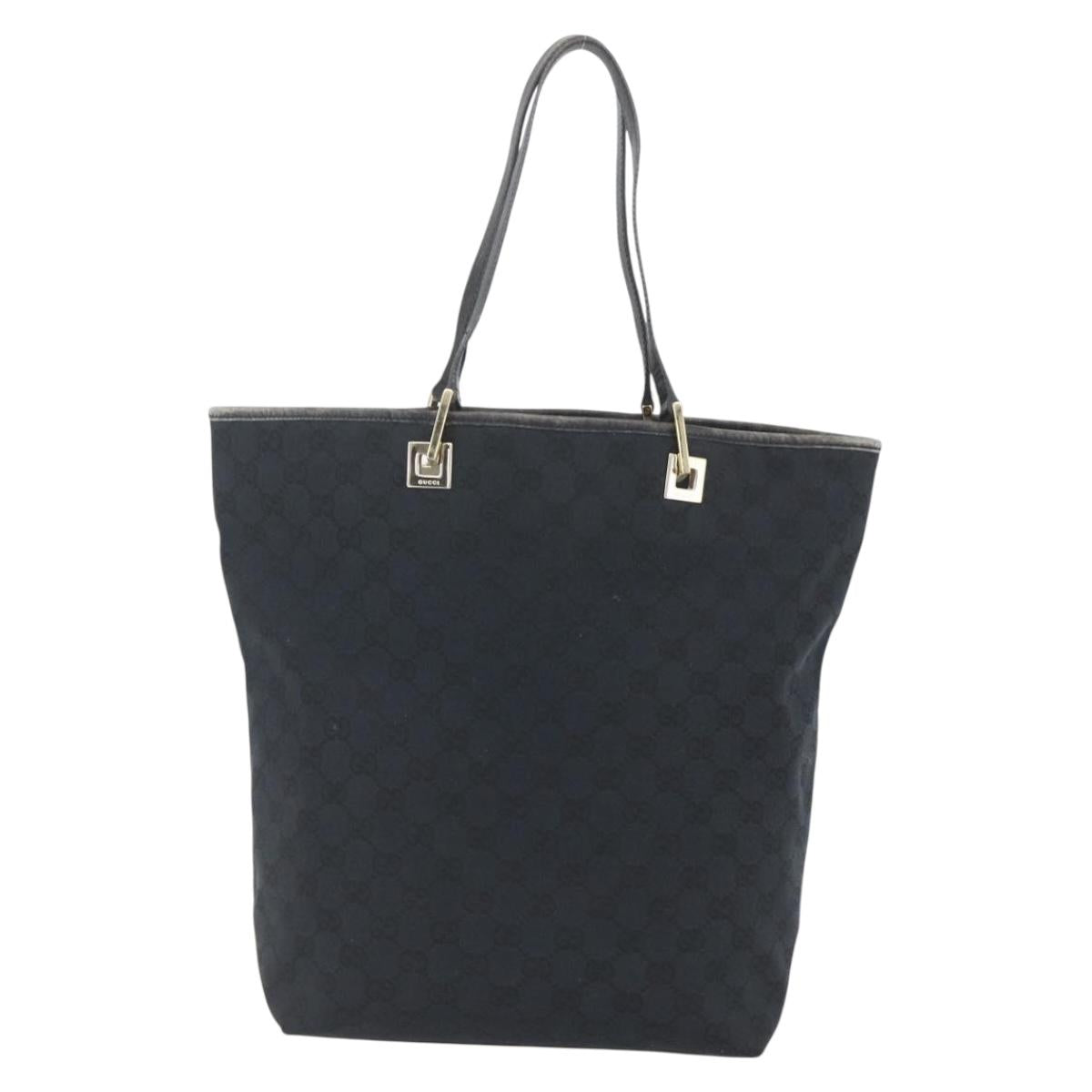GUCCI GG Canvas Tote Bag Black Gold 002 1098 1705 Auth 166765