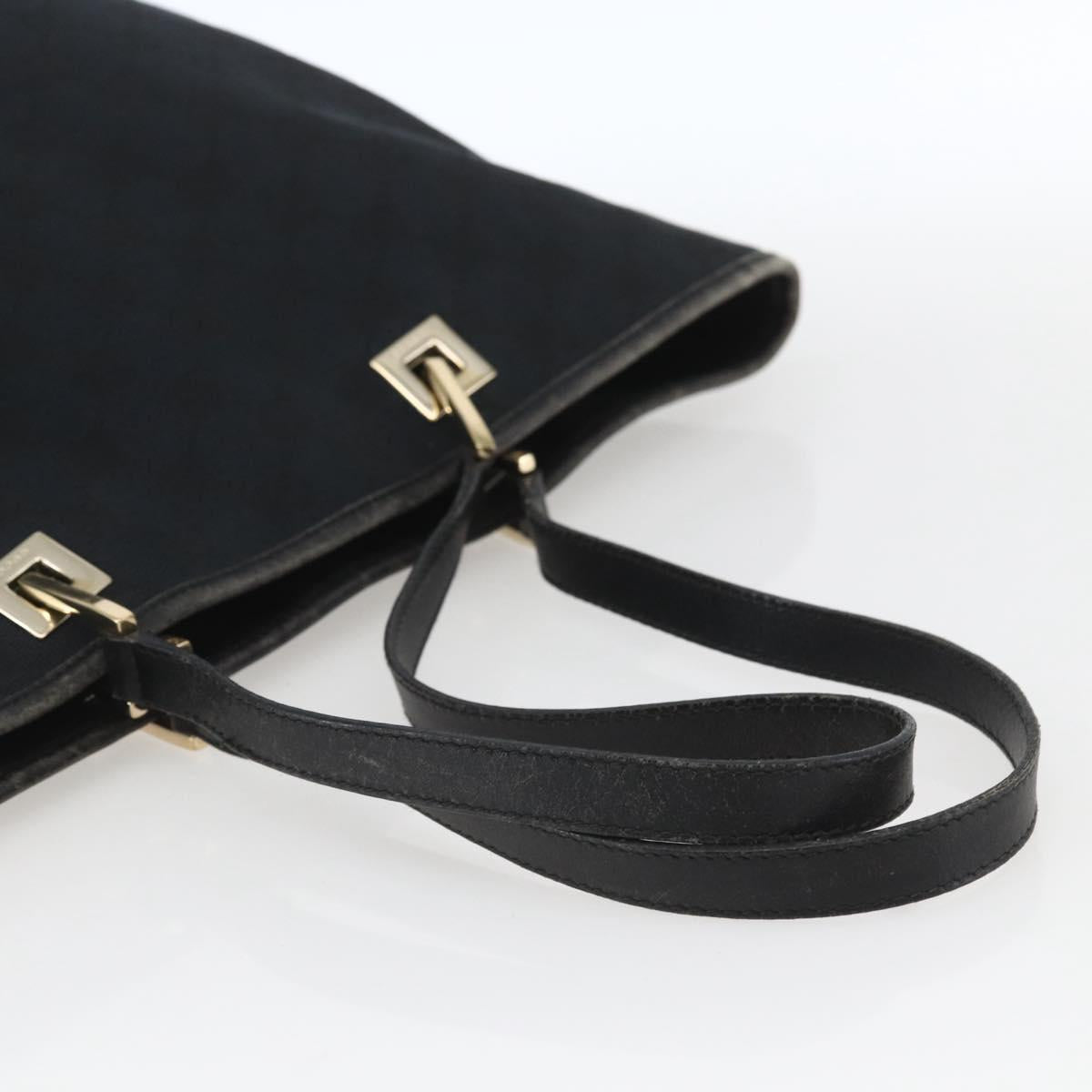 GUCCI GG Canvas Tote Bag Black Gold 002 1098 1705 Auth 166765