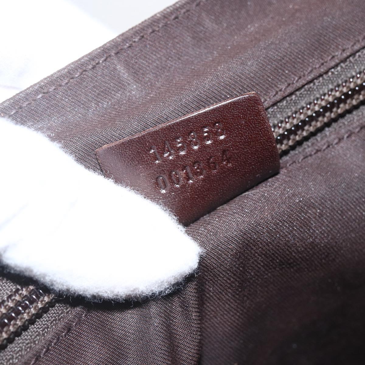 GUCCI GG Canvas Web Sherry Line Shoulder Bag Red Silver beige 145858 Auth 166768