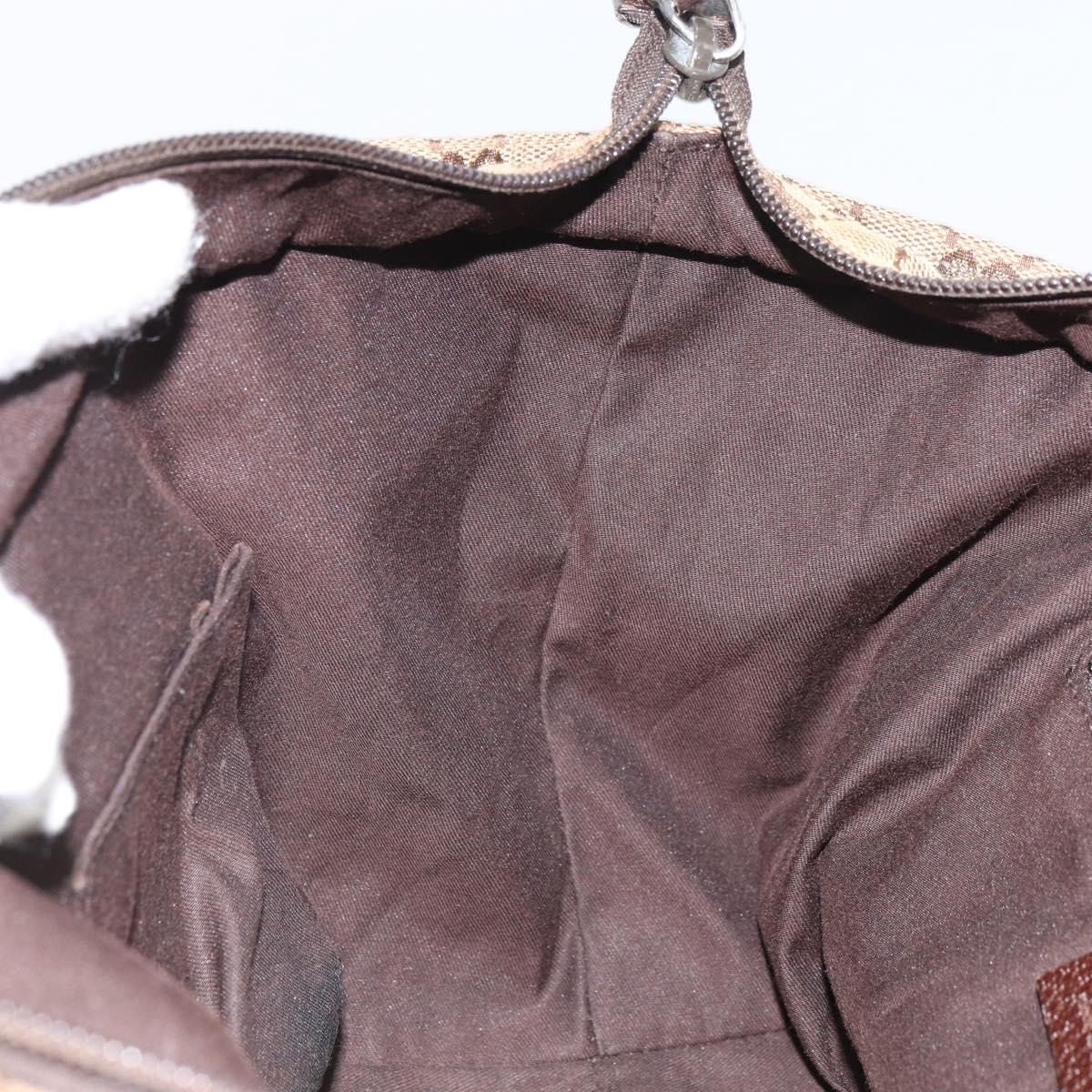 GUCCI GG Canvas Web Sherry Line Hand Bag Red Silver beige Auth 166769