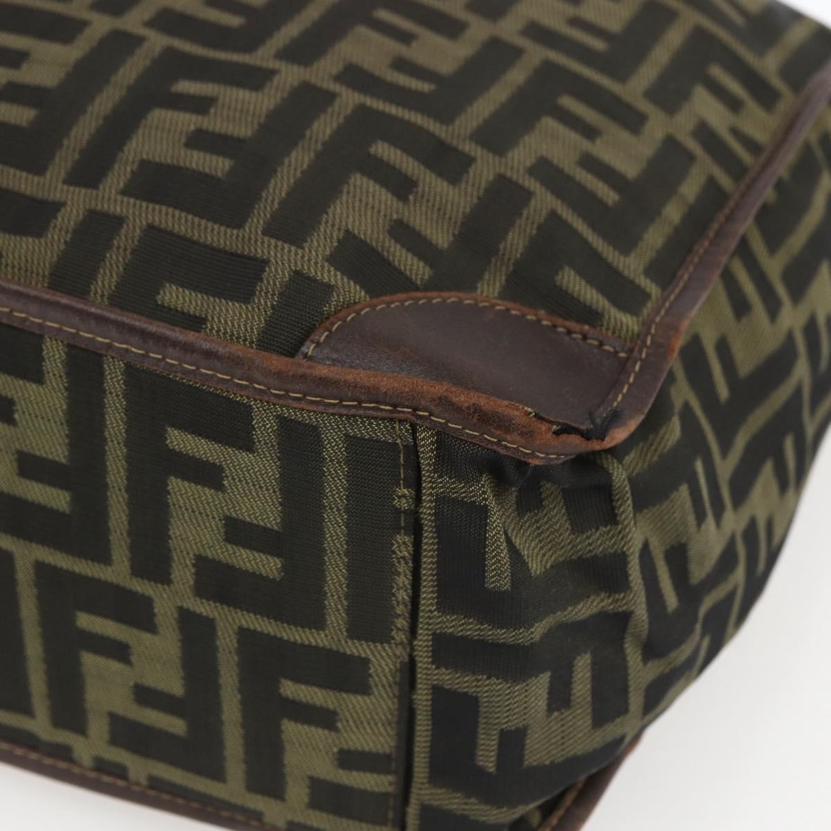 FENDI Zucca Canvas Tote Bag Black Brown Auth 166775