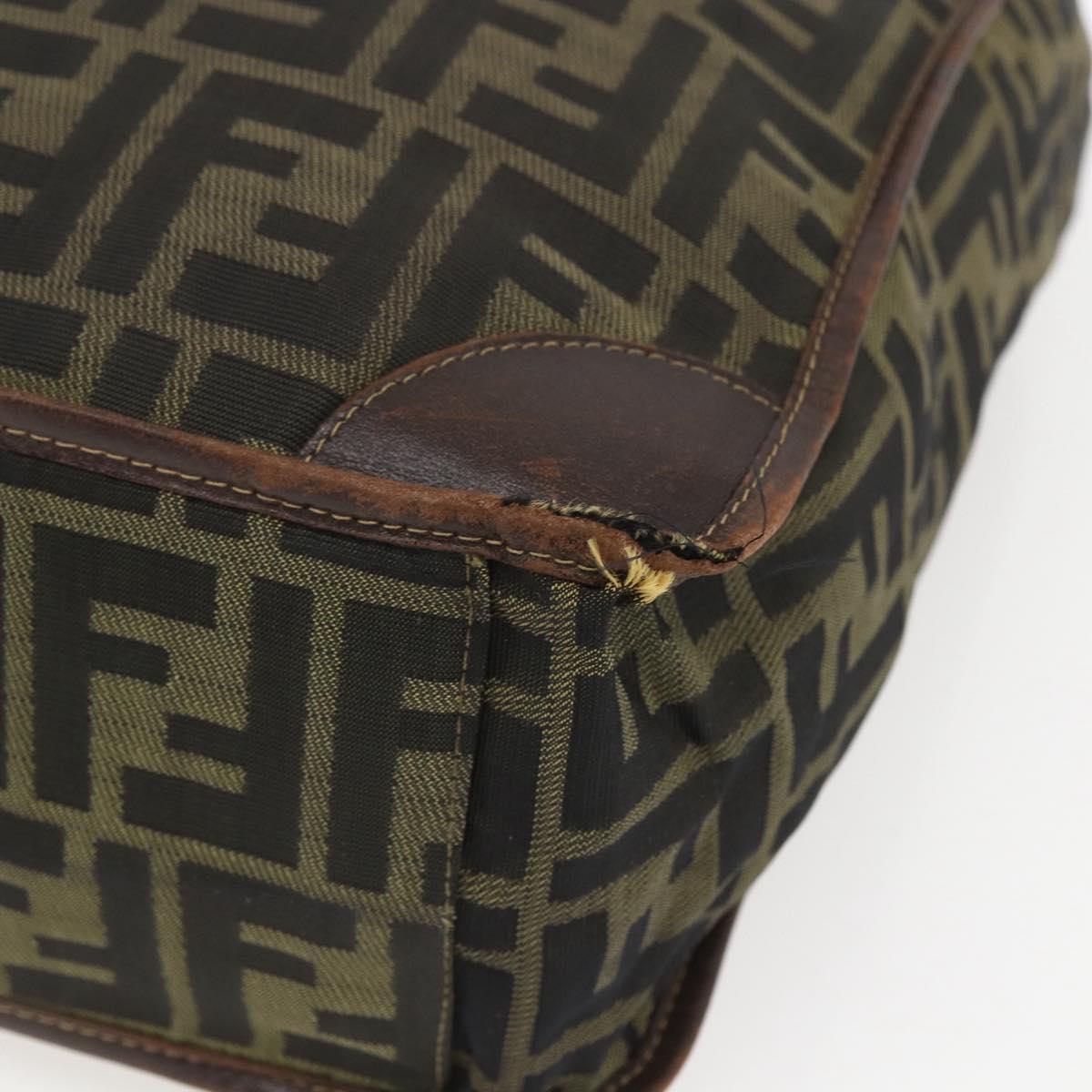FENDI Zucca Canvas Tote Bag Black Brown Auth 166775