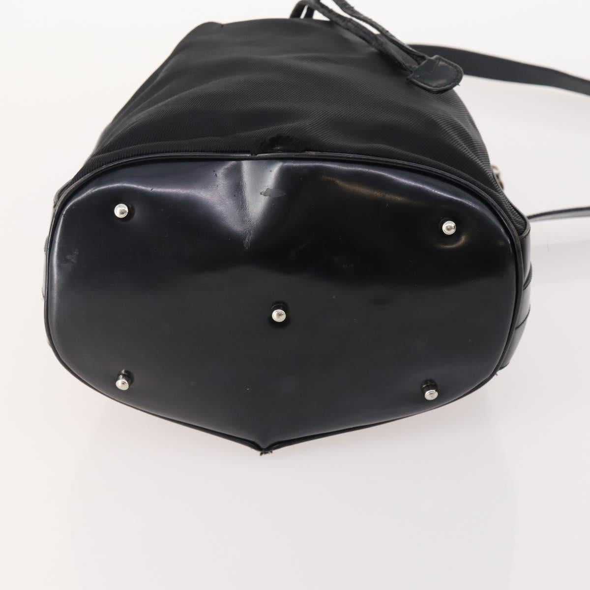 GUCCI Bamboo Hand Bag Nylon 2way 2 Set Black Auth 166802