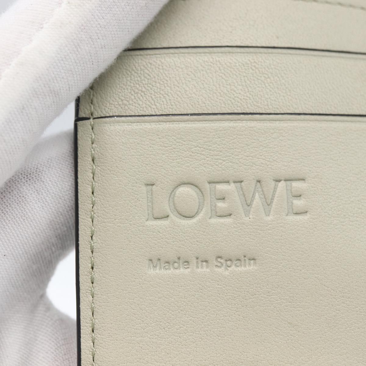 LOEWE Anagram Wallet Leather Blue Silver Auth 166820