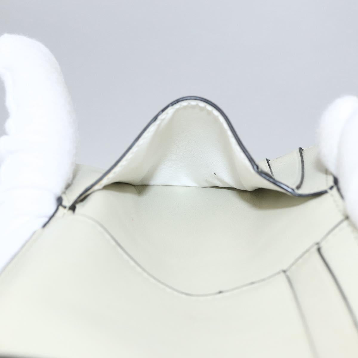 LOEWE Anagram Wallet Leather Blue Silver Auth 166820