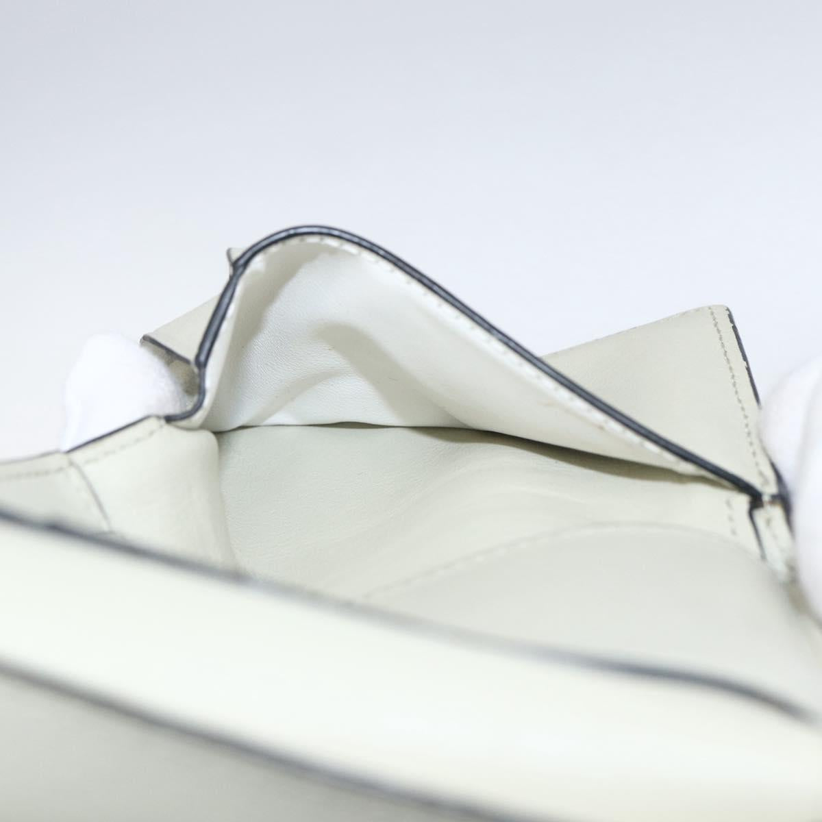 LOEWE Anagram Wallet Leather Blue Silver Auth 166820