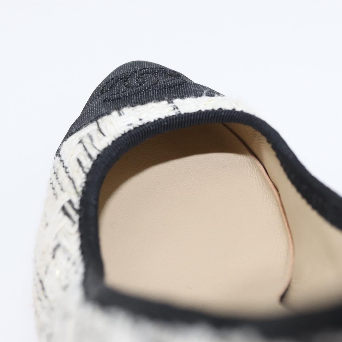 CHANEL Pumps High Heels Tweed 35 Black White CC Auth 166839M
