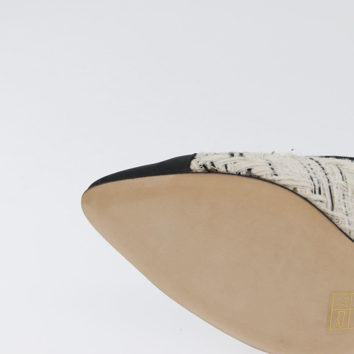 CHANEL Pumps High Heels Tweed 35 Black White CC Auth 166839M