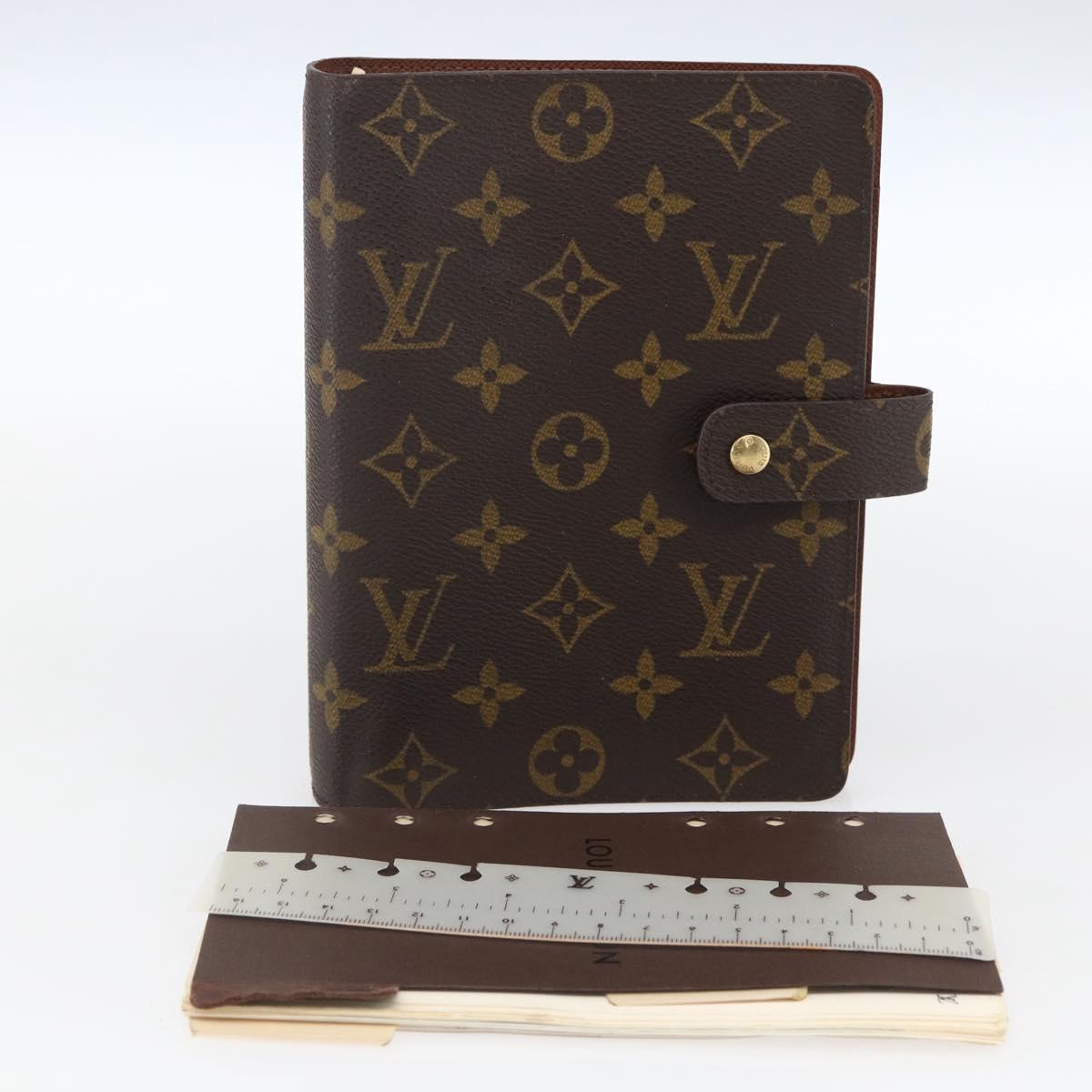 LOUIS VUITTON Monogram Agenda MM Day Planner Cover R20105 LV Auth 166842