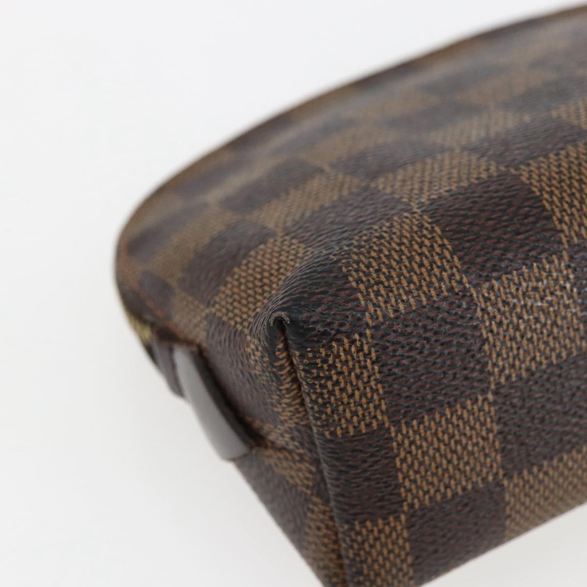 LOUIS VUITTON Damier Ebene Pochette Cosmetic PM Pouch N47516 LV Auth 166844