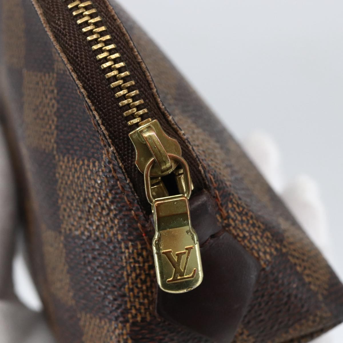 LOUIS VUITTON Damier Ebene Pochette Cosmetic PM Pouch N47516 LV Auth 166844