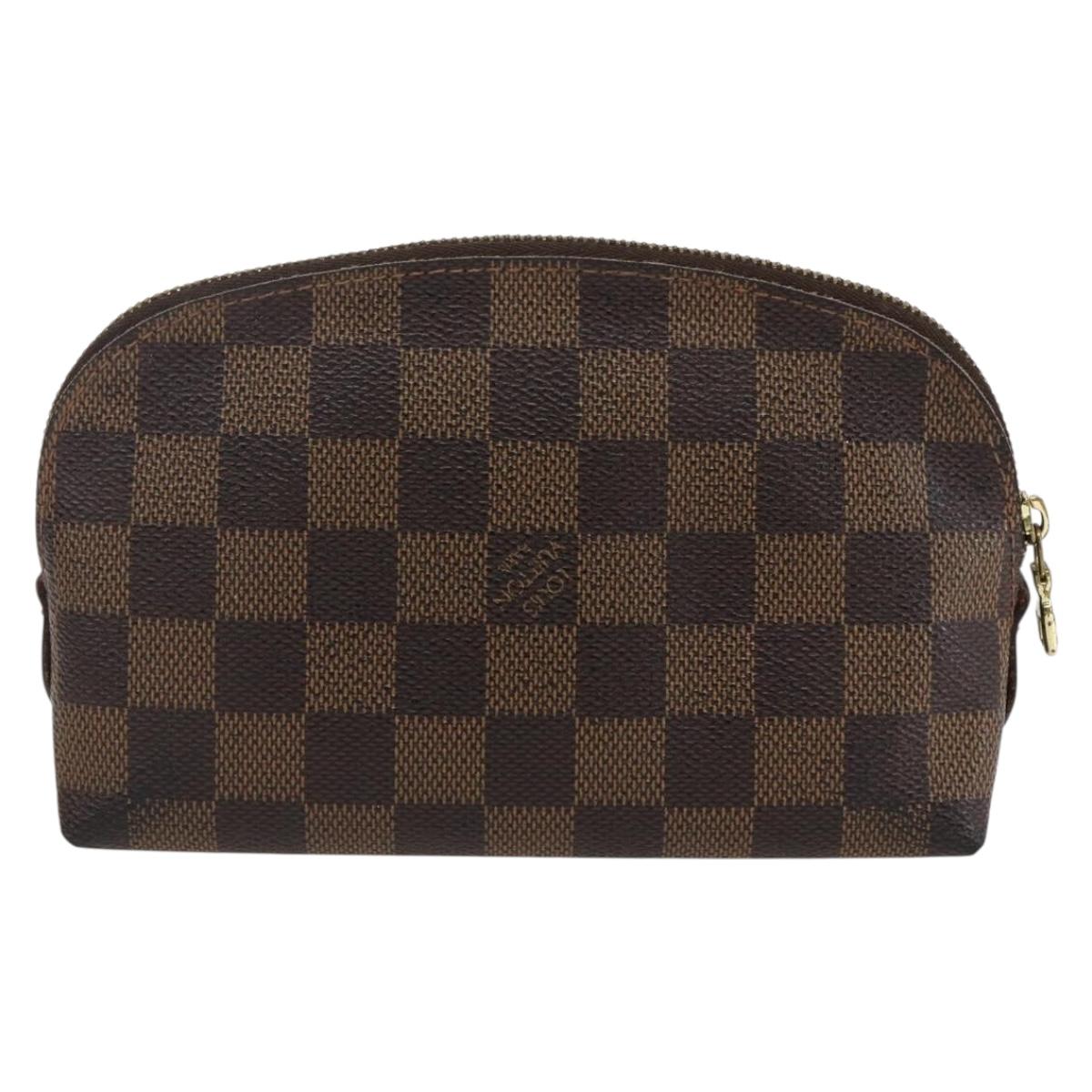 LOUIS VUITTON Damier Ebene Pochette Cosmetic PM Pouch N47516 LV Auth 166844