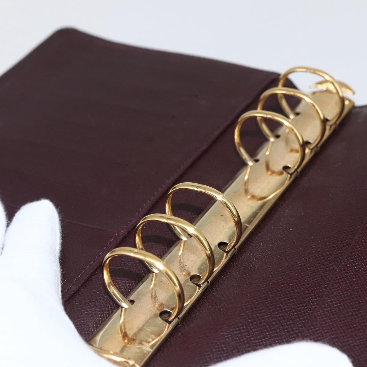 LOUIS VUITTON Taiga Agenda MM Day Planner Cover Acajou R20416 LV Auth 166846